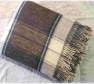 Foto Deka vlnená tkaná so strapcami / jednovrst. tmavšia šedo- prírodná biela