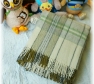Foto Deka vlnená tkaná so strapcami / jednovrst. zelenkavá - prirodná